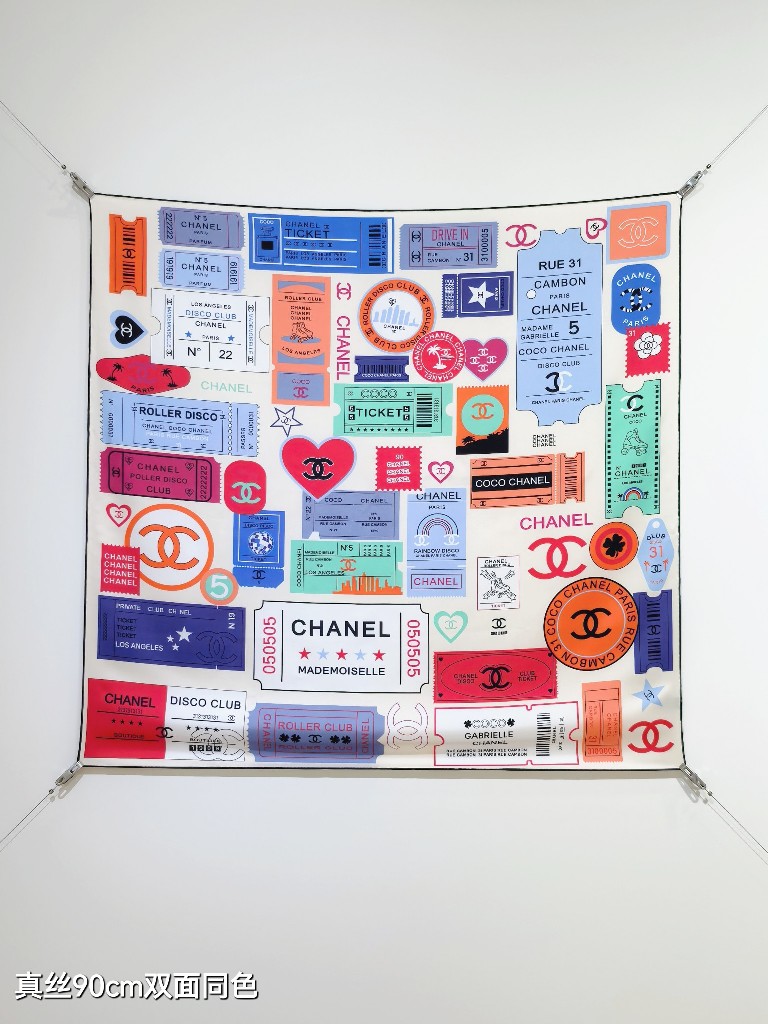 Chanel Double-Sided Silk Scarf-208