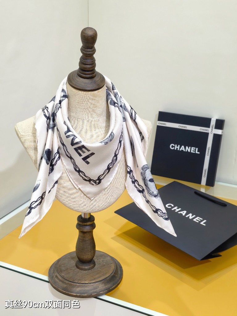 Chanel Double-Sided Silk Scarf-206