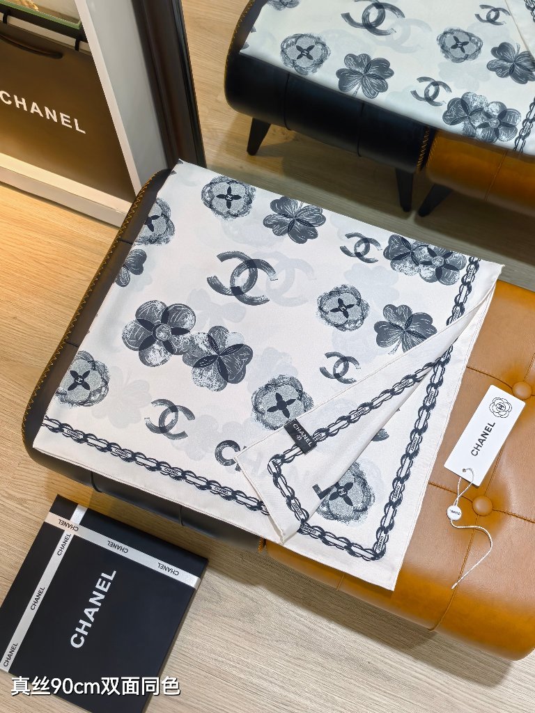 Chanel Double-Sided Silk Scarf-205