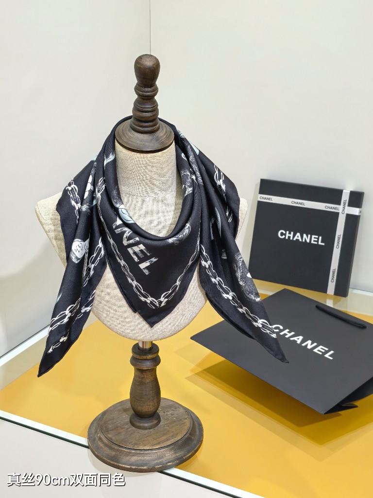 Chanel Double-Sided Silk Scarf-203