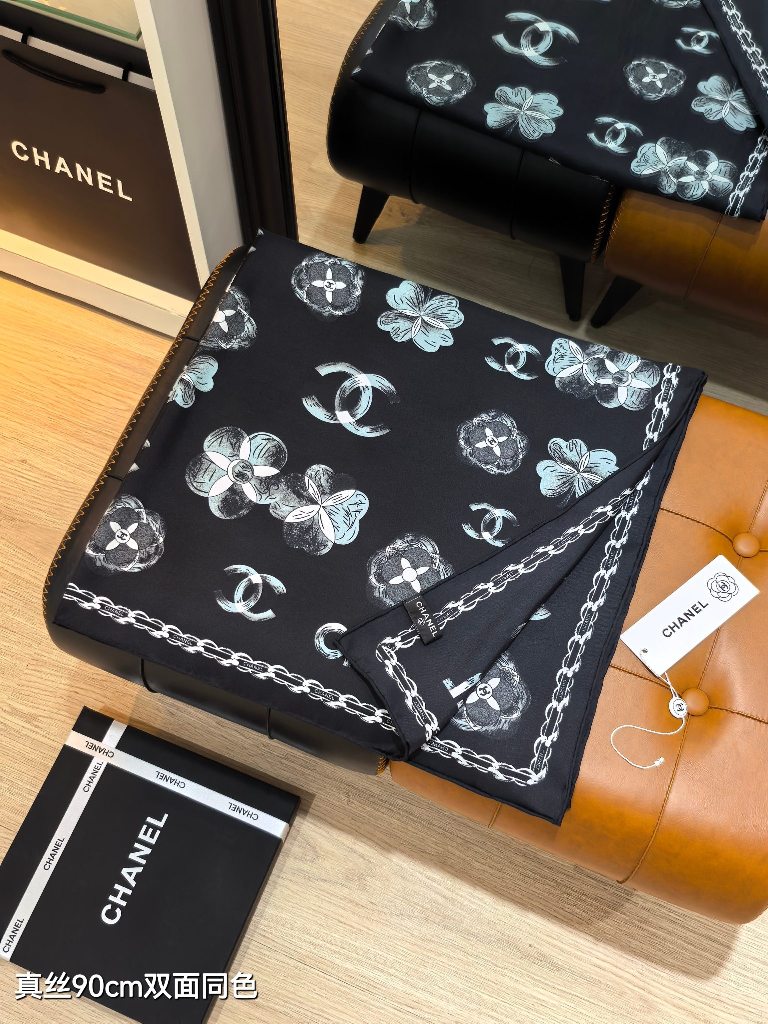 Chanel Double-Sided Silk Scarf-202