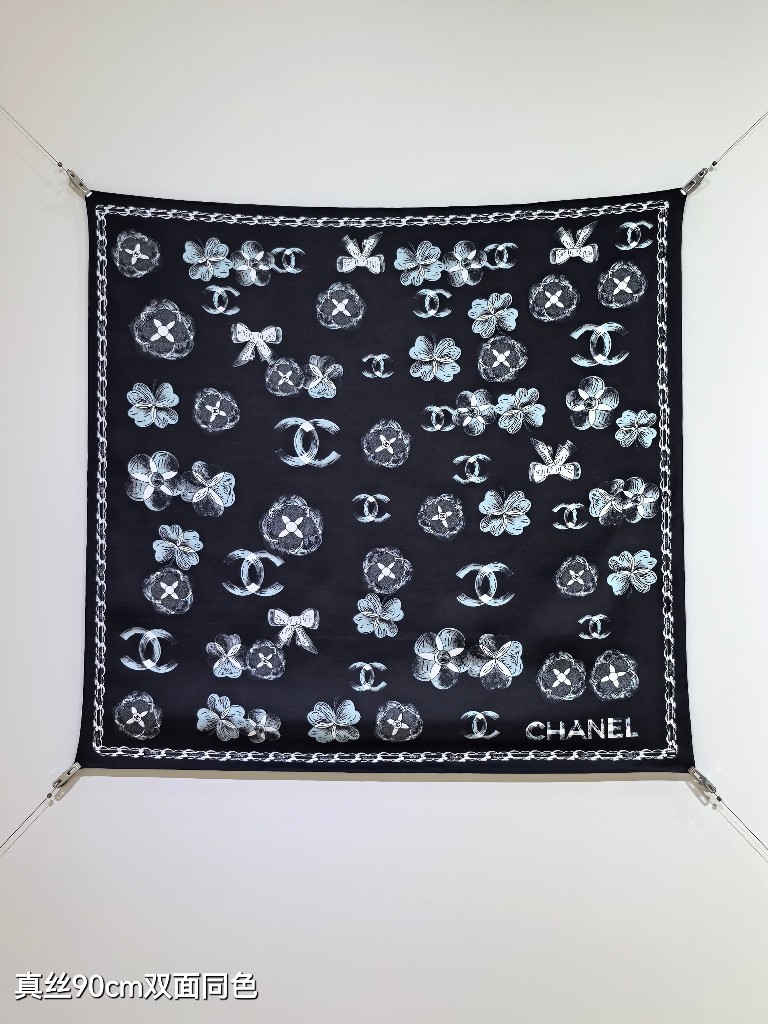 Chanel Double-Sided Silk Scarf-201