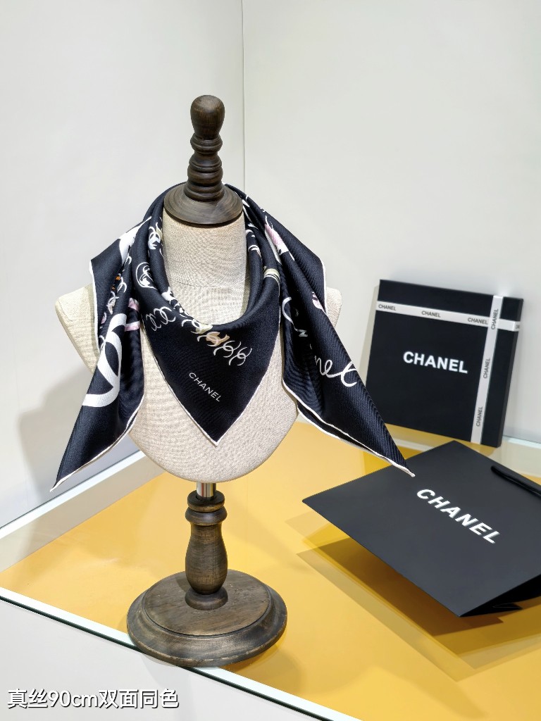 Chanel Double-Sided Silk Scarf-196