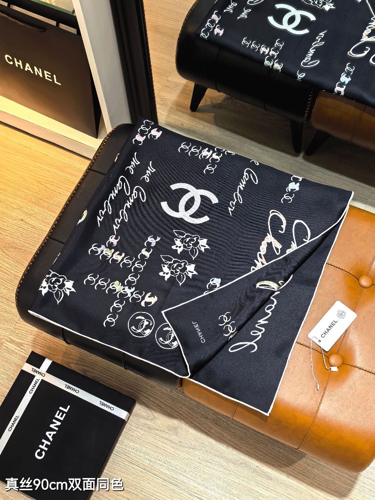 Chanel Double-Sided Silk Scarf-195
