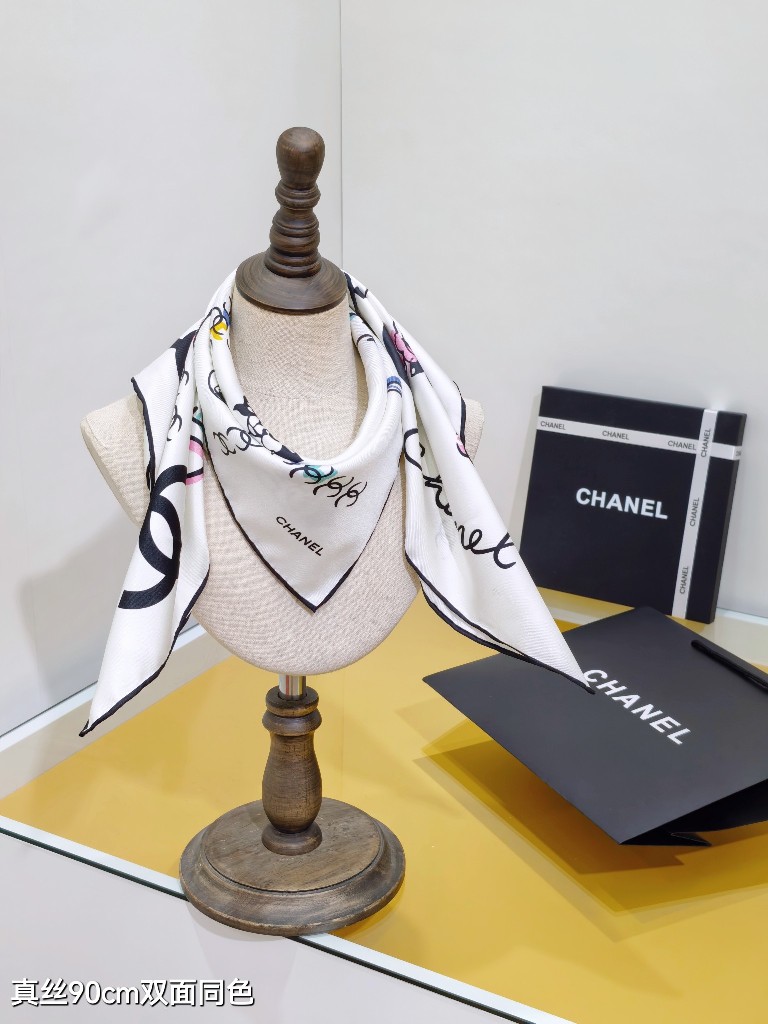 Chanel Double-Sided Silk Scarf-193