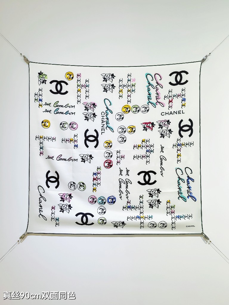 Chanel Double-Sided Silk Scarf-191