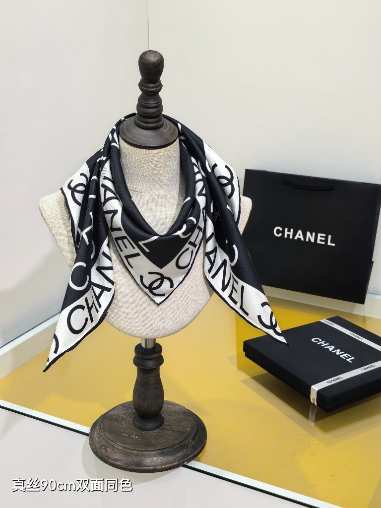 Chanel Double-Sided Silk Scarf-190
