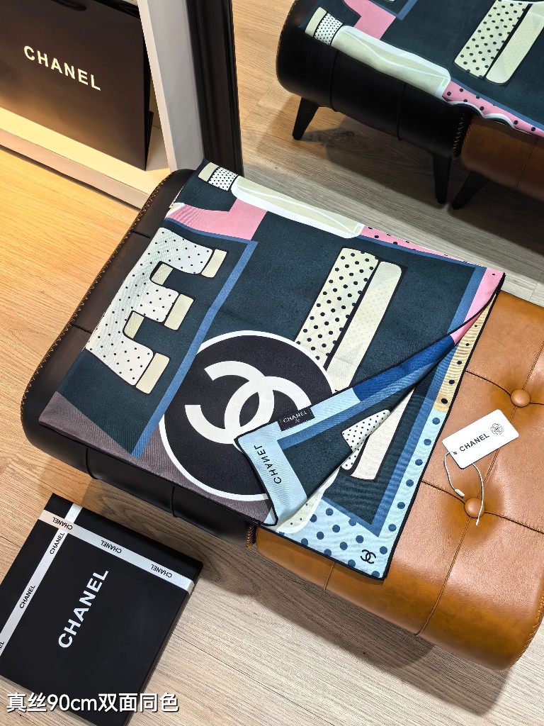 Chanel Double-Sided Silk Scarf-186