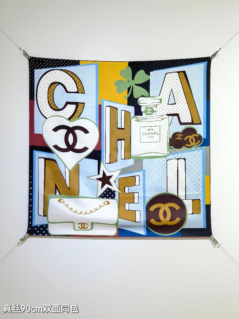 Chanel Double-Sided Silk Scarf-182