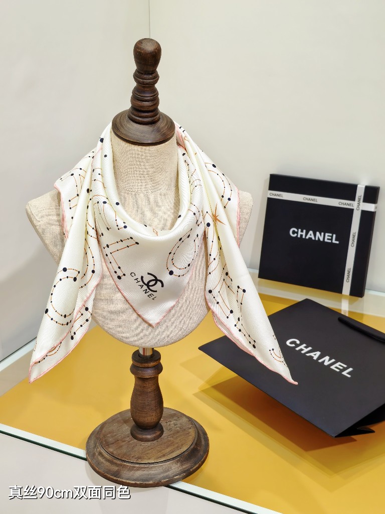 Chanel Double-Sided Silk Scarf-180