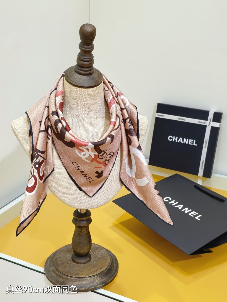 Chanel Double-Sided Silk Scarf-174