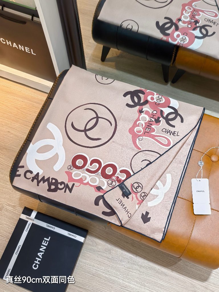 Chanel Double-Sided Silk Scarf-173