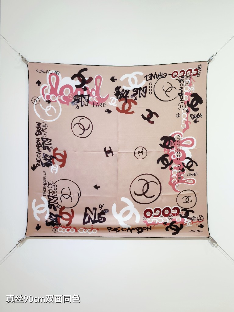 Chanel Double-Sided Silk Scarf-172