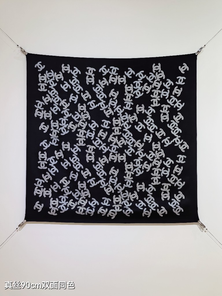 Chanel Double-Sided Silk Scarf-166