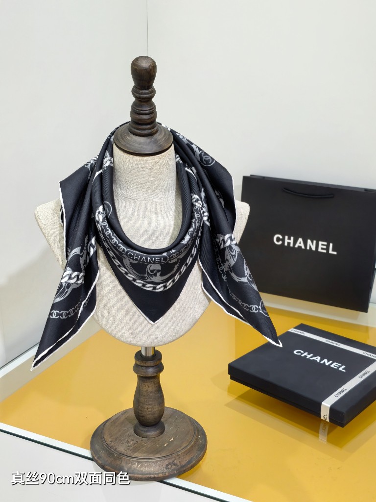Chanel Double-Sided Silk Scarf-165