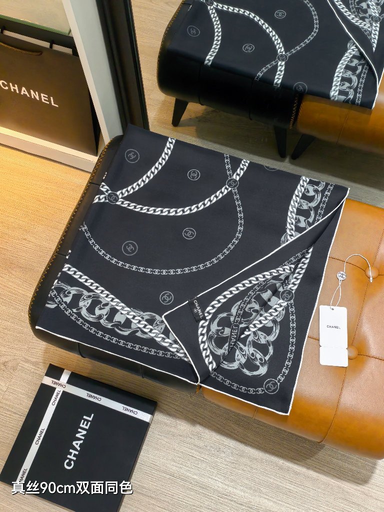 Chanel Double-Sided Silk Scarf-164