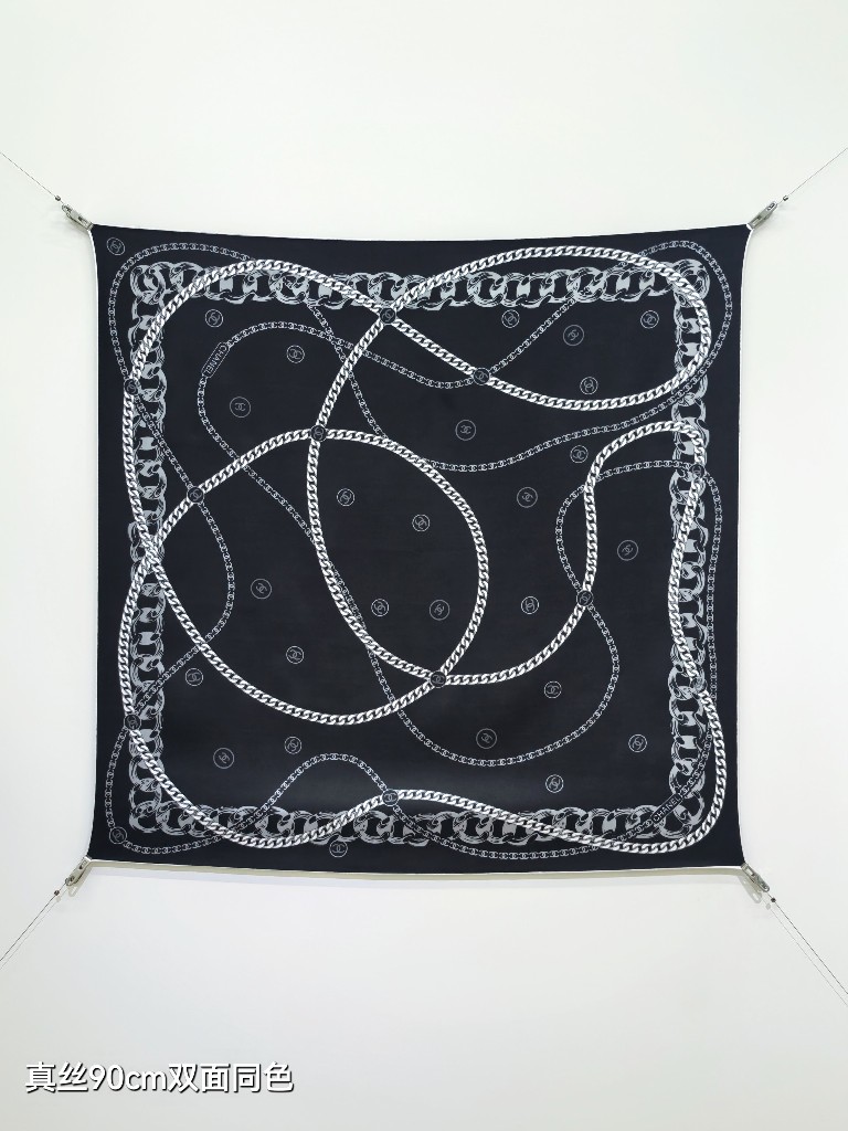 Chanel Double-Sided Silk Scarf-163