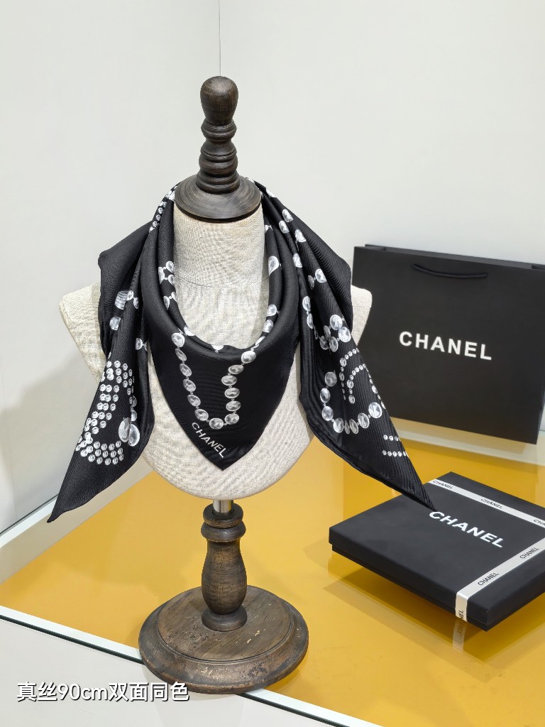 Chanel Double-Sided Silk Scarf-162
