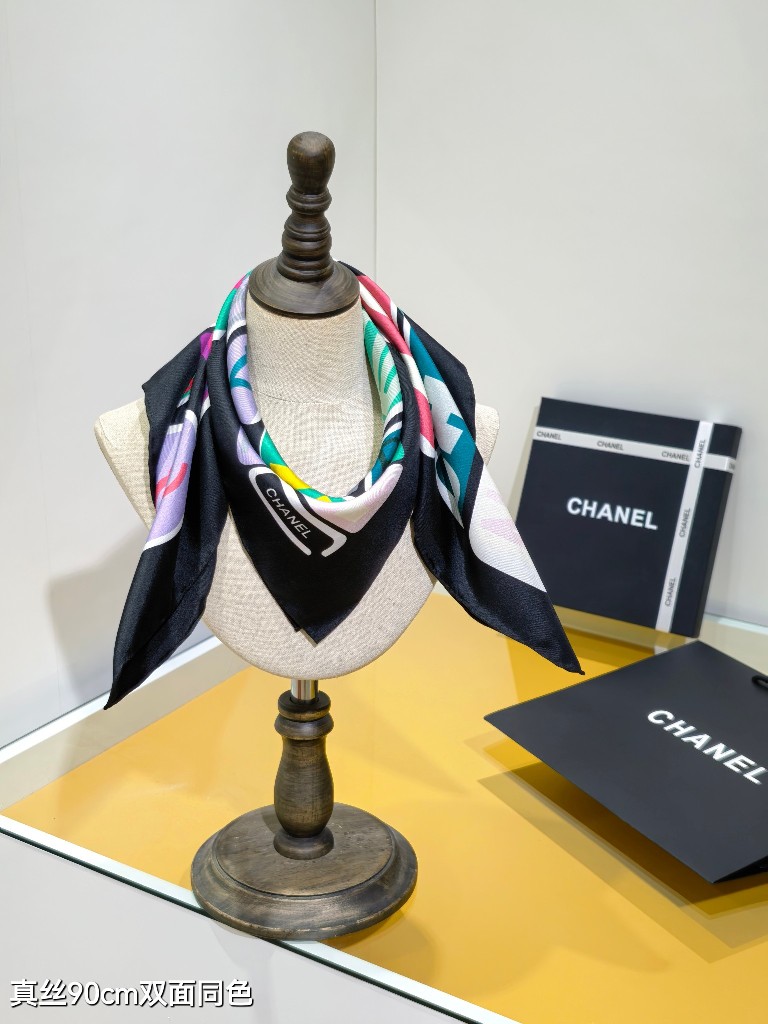 Chanel Double-Sided Silk Scarf-156