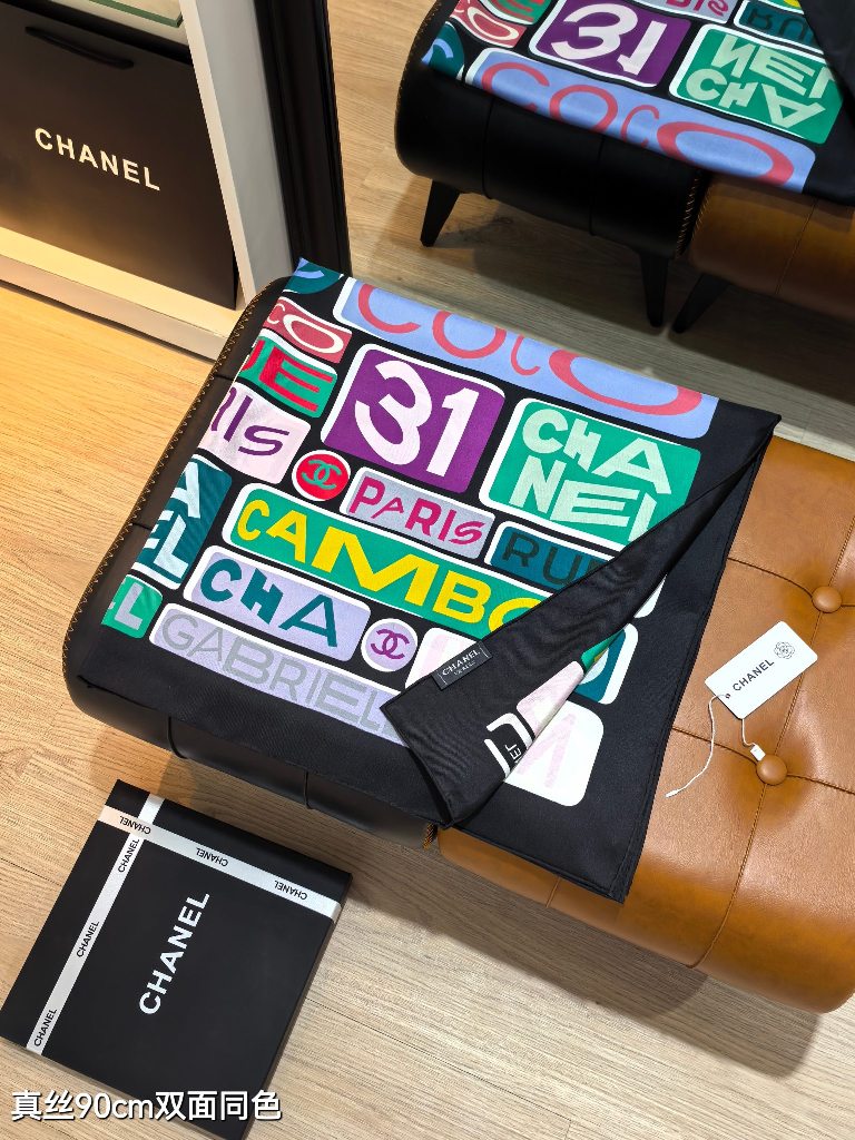 Chanel Double-Sided Silk Scarf-155