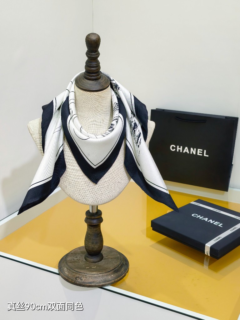 Chanel Double-Sided Silk Scarf-150
