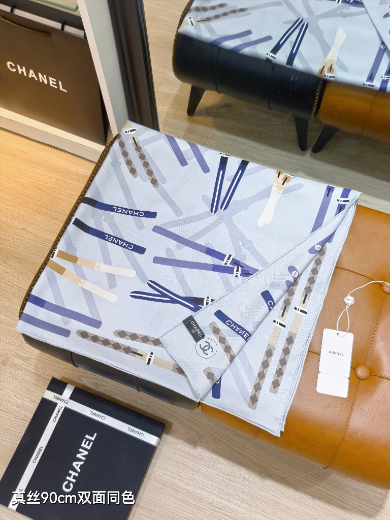 Chanel Double-Sided Silk Scarf-146