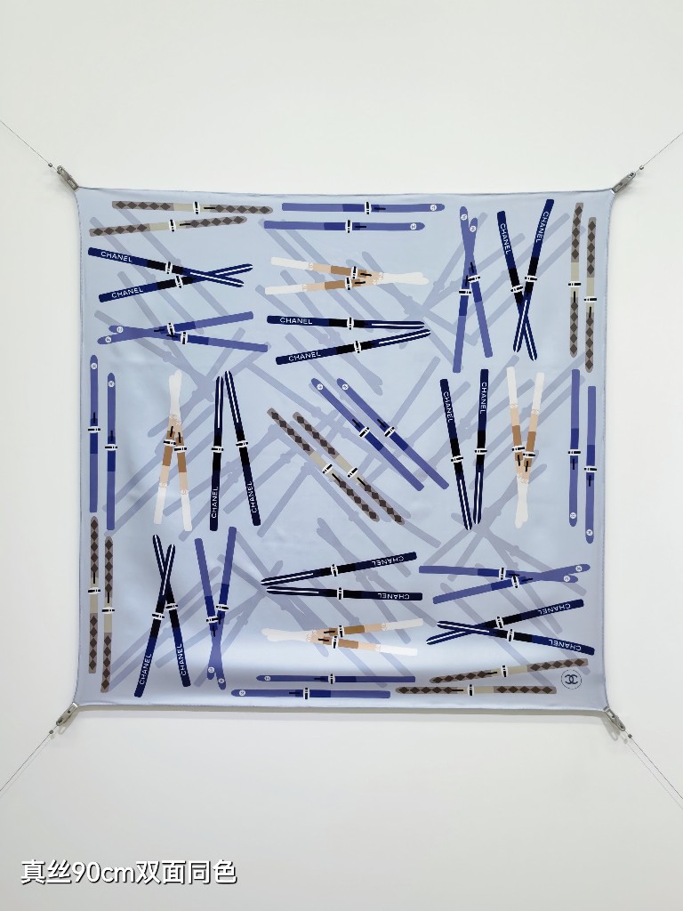 Chanel Double-Sided Silk Scarf-145
