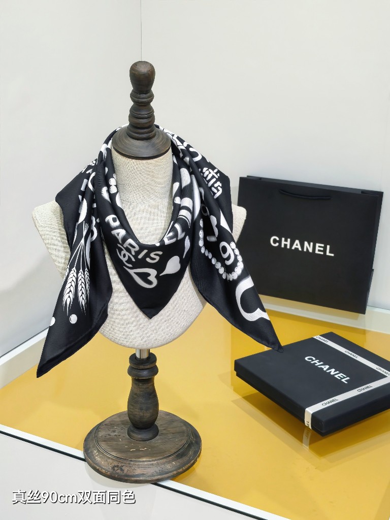 Chanel Double-Sided Silk Scarf-143