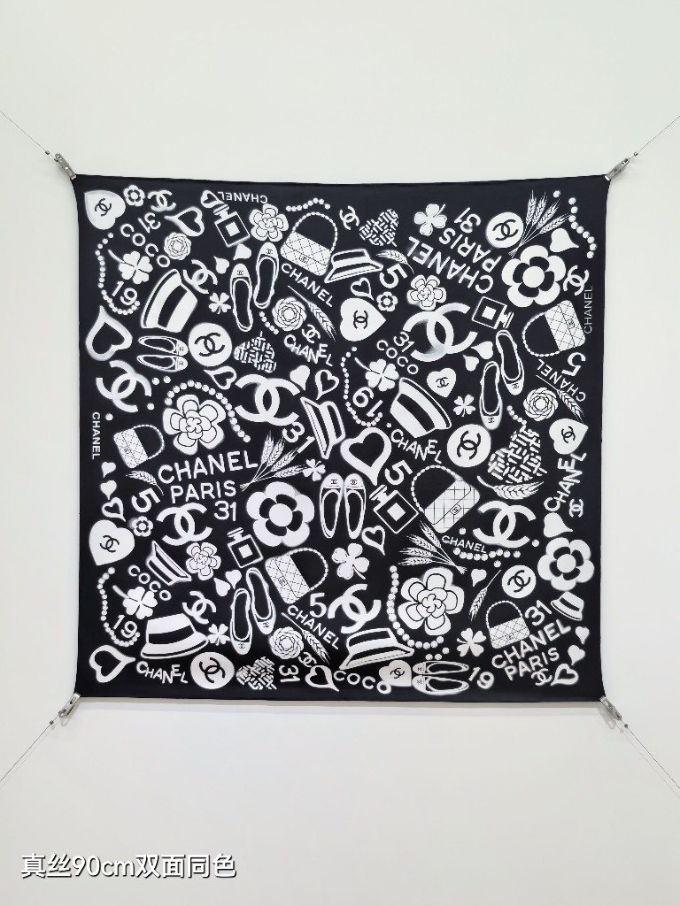Chanel Double-Sided Silk Scarf-141
