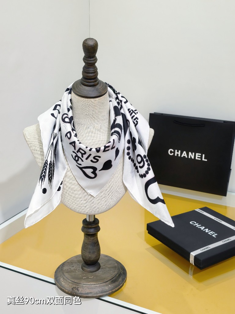 Chanel Double-Sided Silk Scarf-140