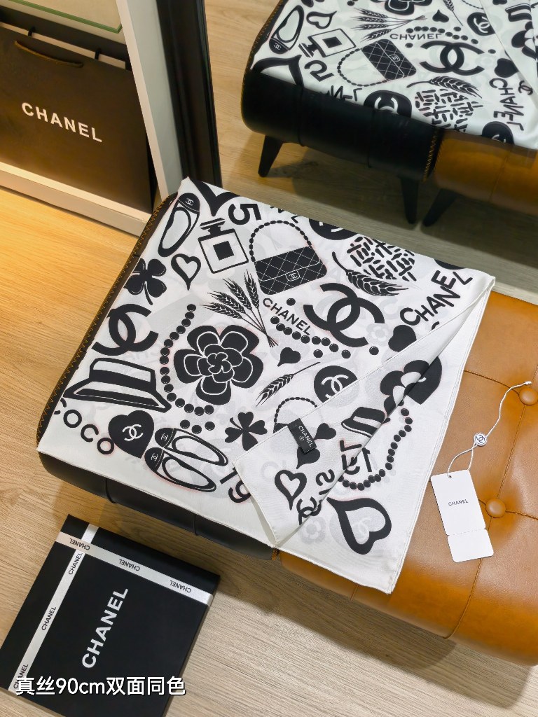 Chanel Double-Sided Silk Scarf-139