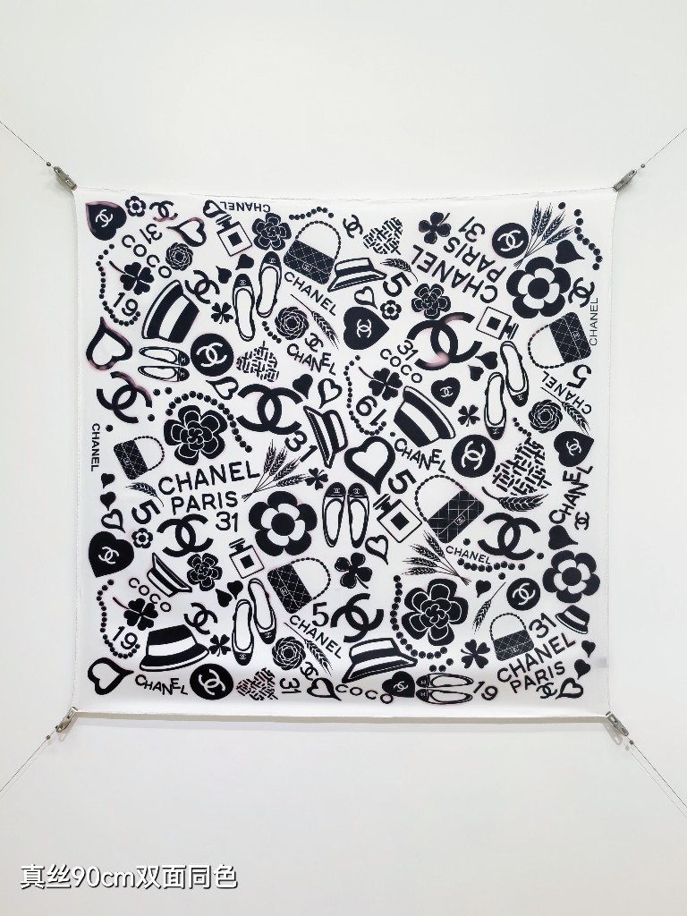 Chanel Double-Sided Silk Scarf-138