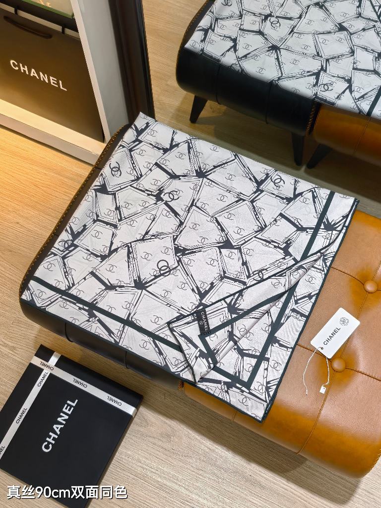Chanel Double-Sided Silk Scarf-132