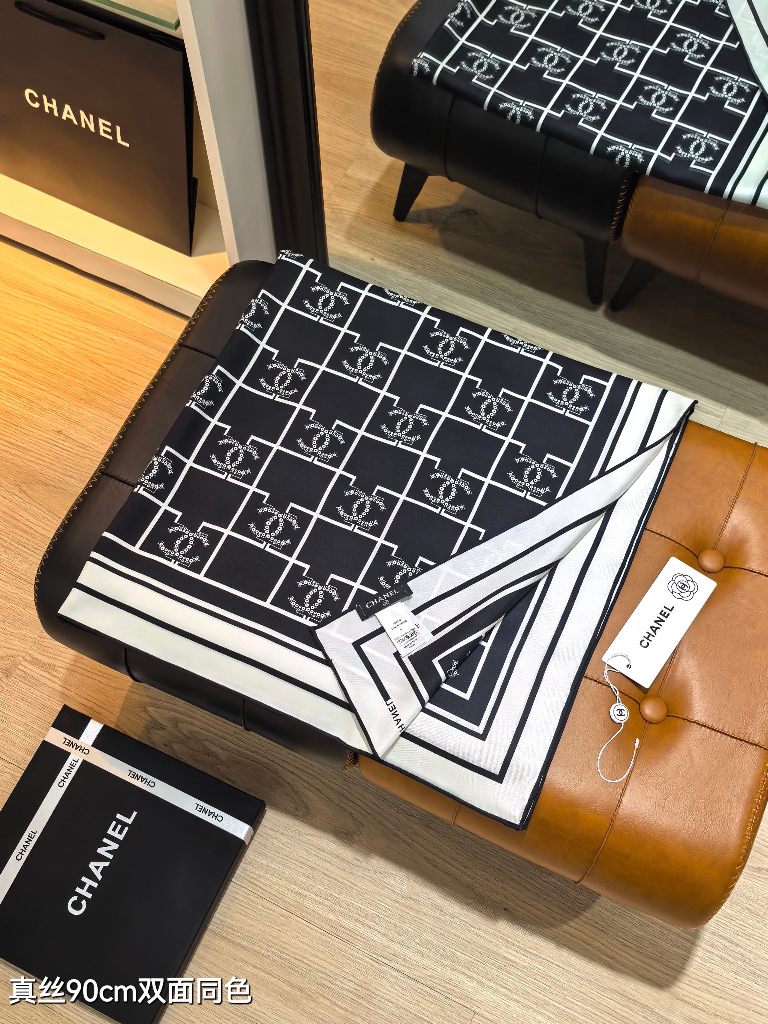 Chanel Double-Sided Silk Scarf-129