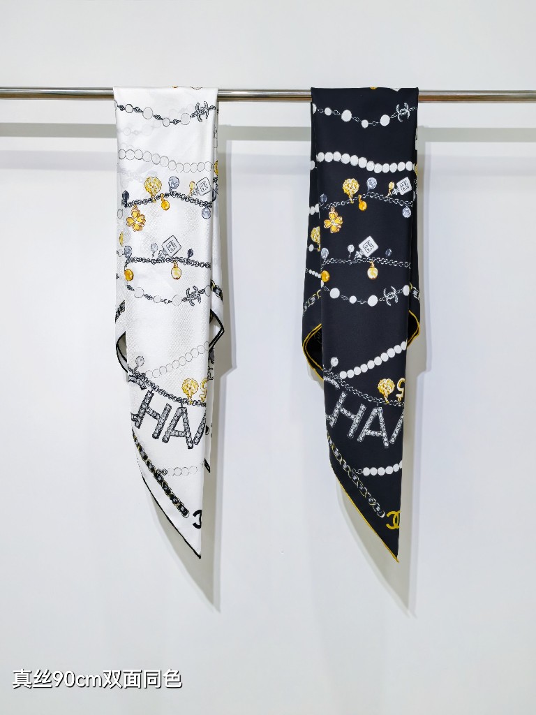 Chanel Double-Sided Silk Scarf-127