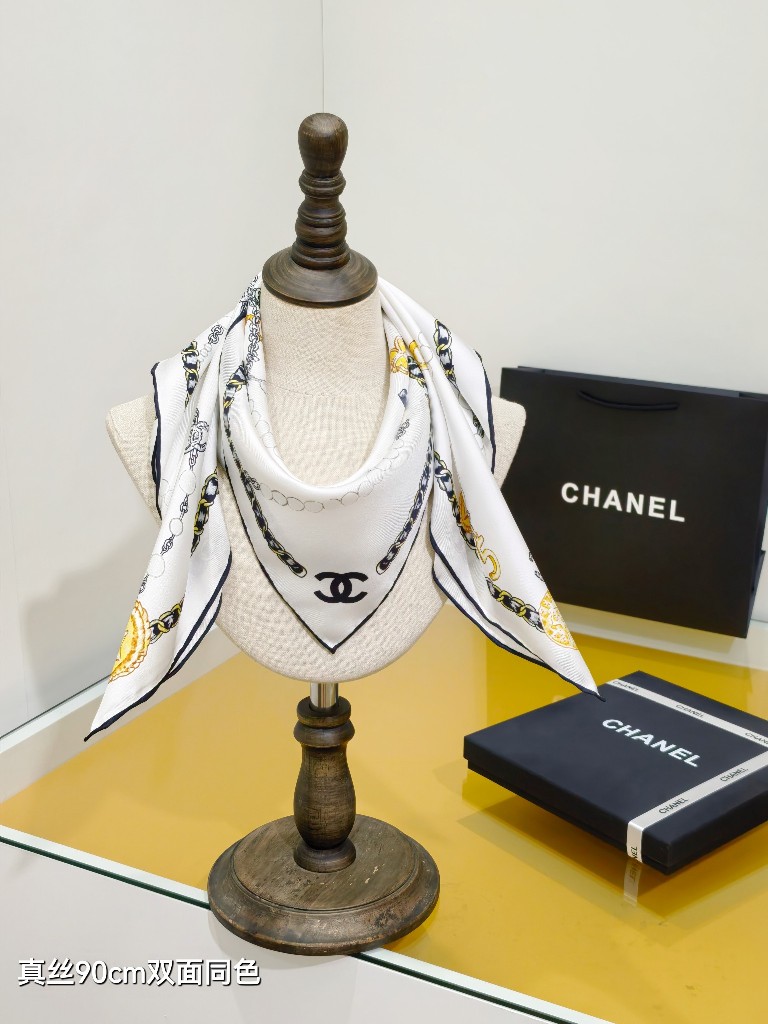 Chanel Double-Sided Silk Scarf-125
