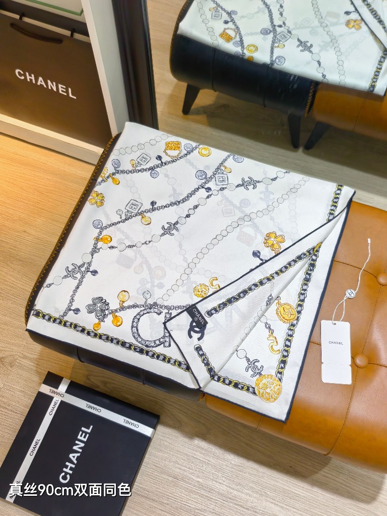 Chanel Double-Sided Silk Scarf-126
