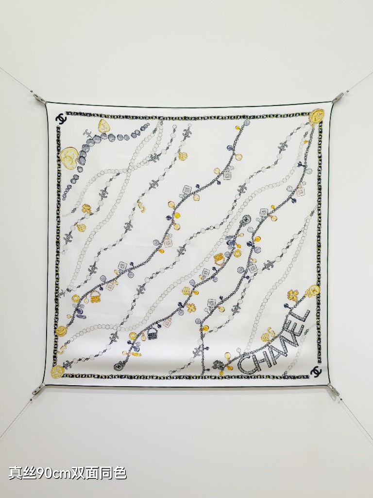 Chanel Double-Sided Silk Scarf-124