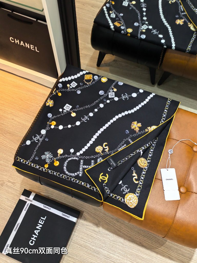 Chanel Double-Sided Silk Scarf-122