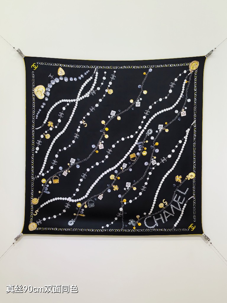 Chanel Double-Sided Silk Scarf-121