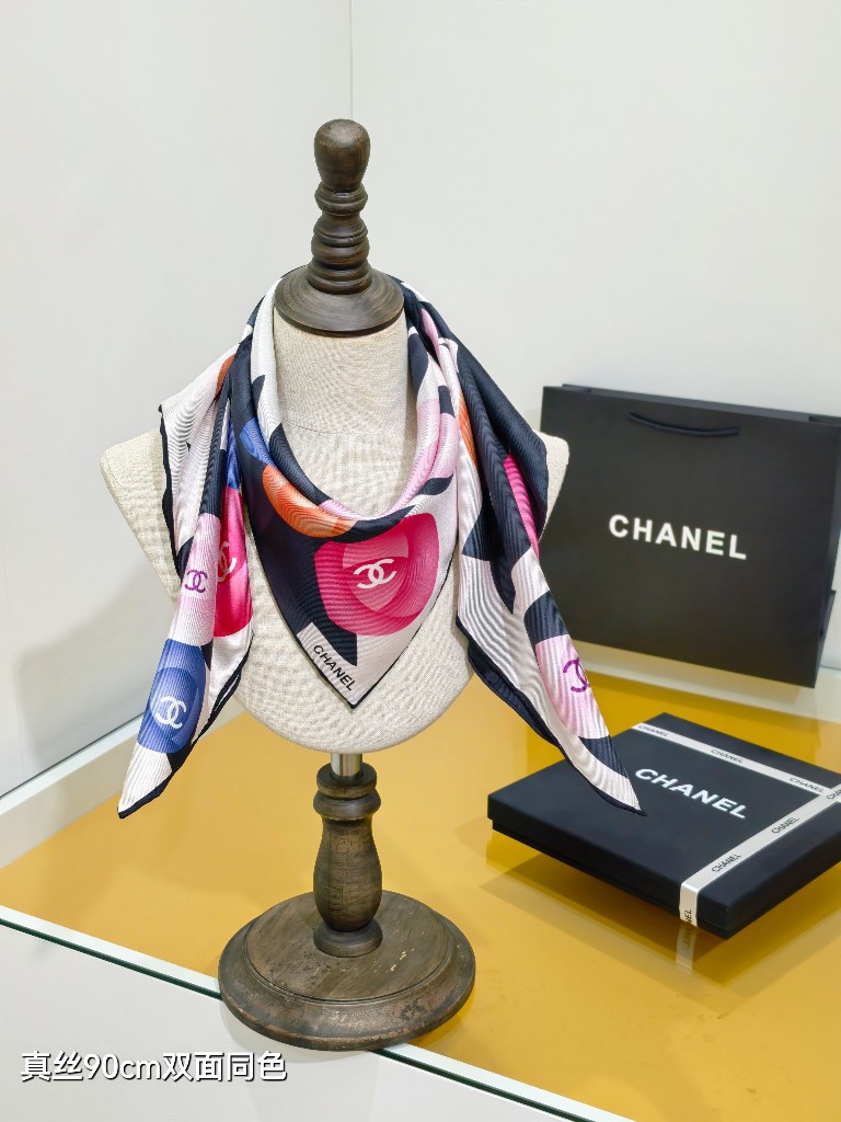 Chanel Double-Sided Silk Scarf-119