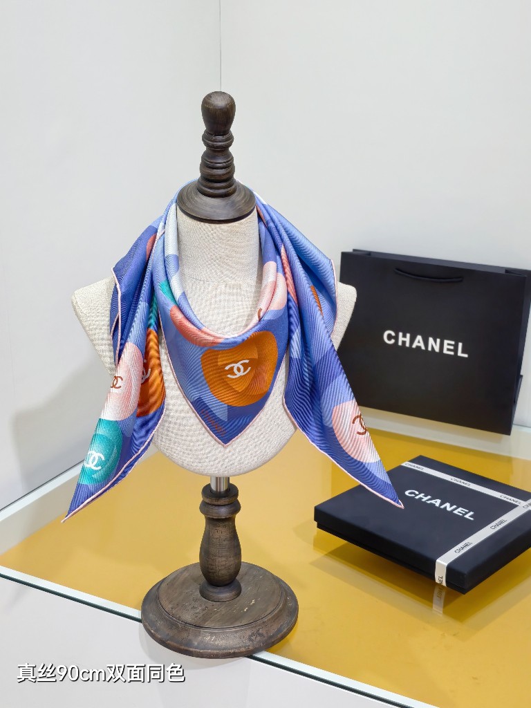 Chanel Double-Sided Silk Scarf-116