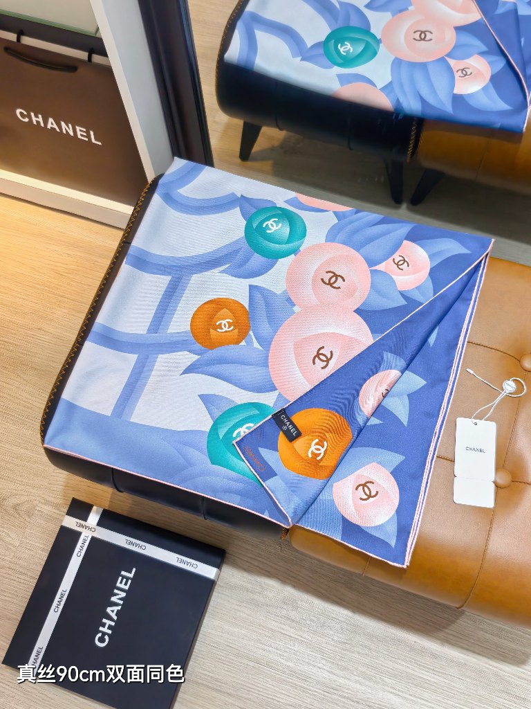 Chanel Double-Sided Silk Scarf-115