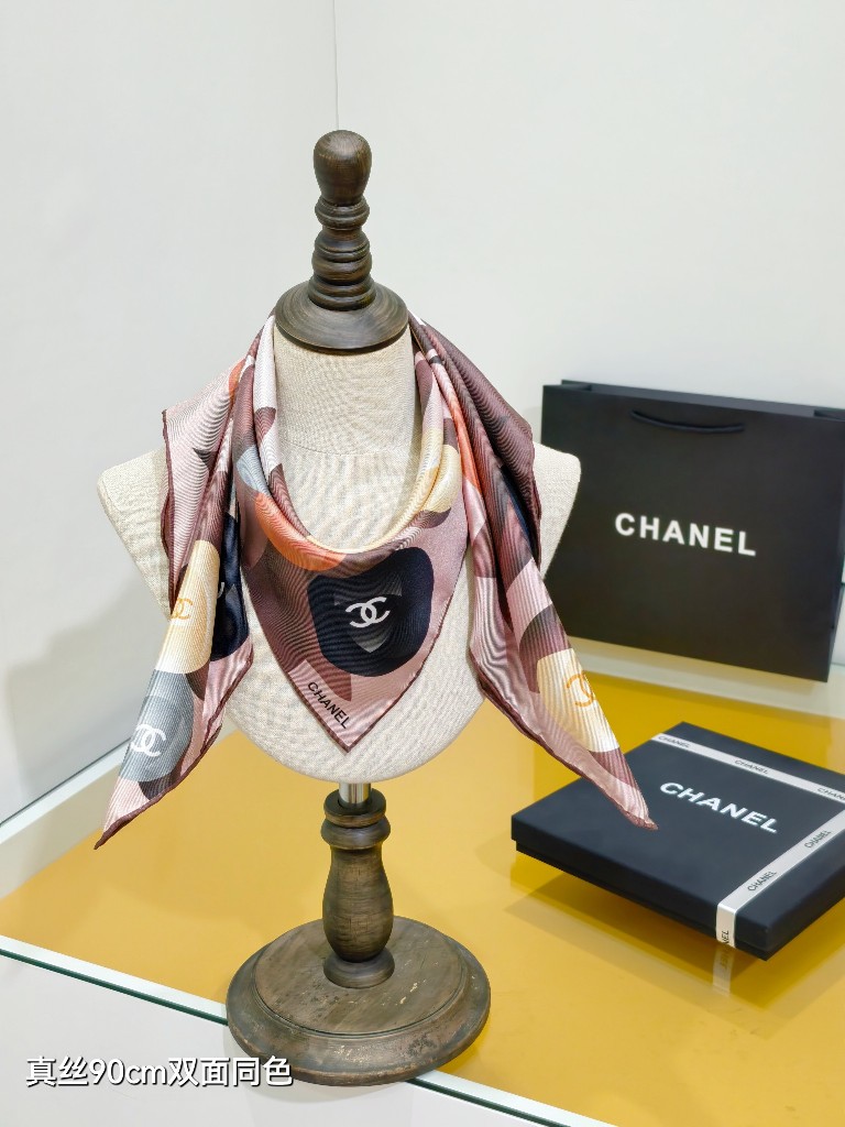 Chanel Double-Sided Silk Scarf-113