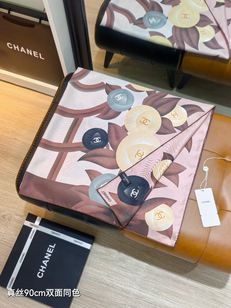 Chanel Double-Sided Silk Scarf-112