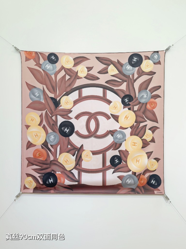 Chanel Double-Sided Silk Scarf-111