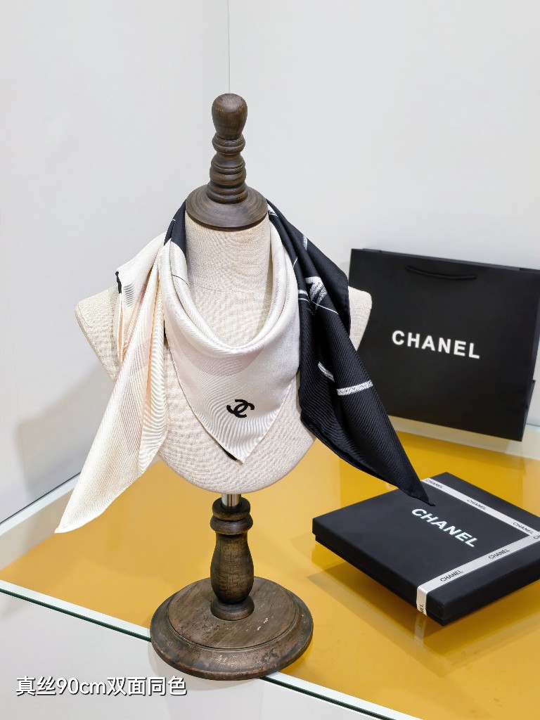 Chanel Double-Sided Silk Scarf-110