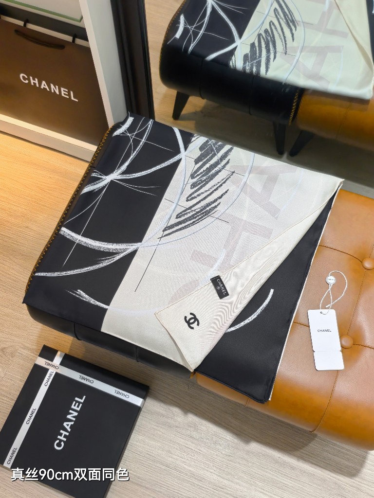 Chanel Double-Sided Silk Scarf-109