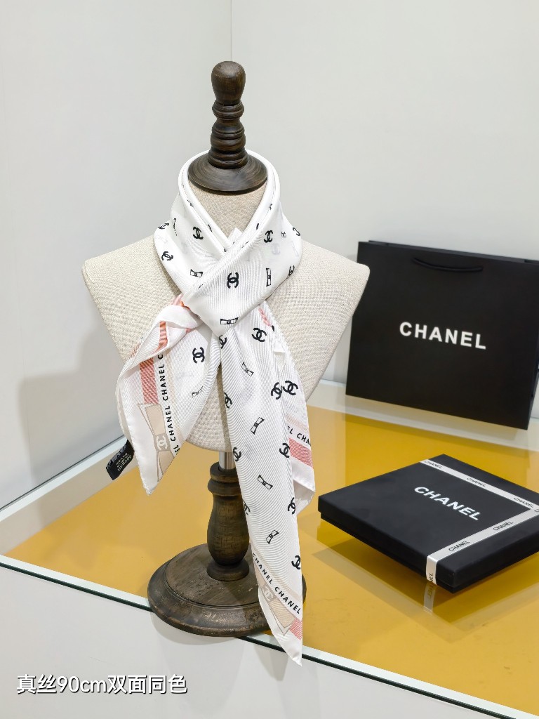 Chanel Double-Sided Silk Scarf-107