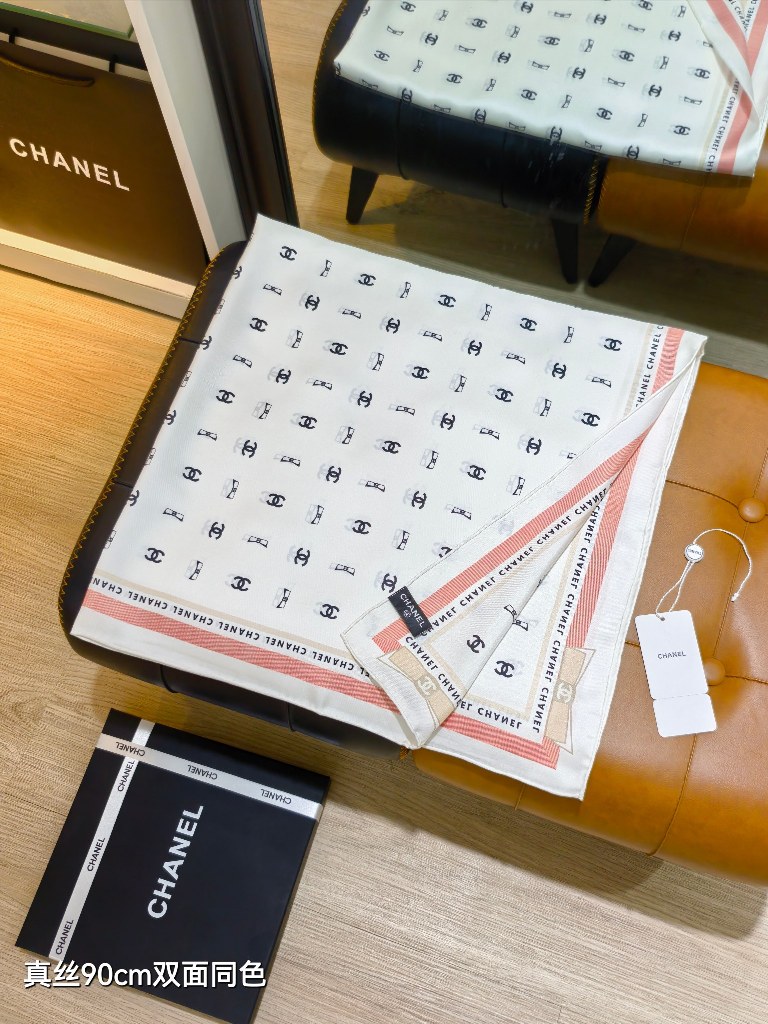 Chanel Double-Sided Silk Scarf-106